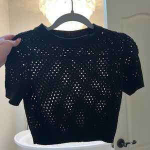 Black sweater crop top